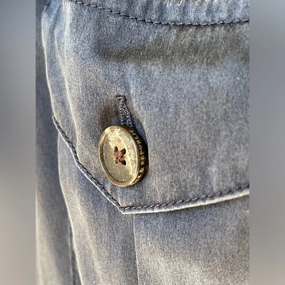 ROCK & REPUBLIC TAILOR MADE SHIRT DRESS LUXURY STRETCH SILK NAVY BLUE SIZE 10 - Picture 6 of 10